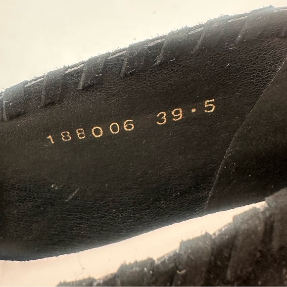 Anthropologie ALL BLACK Whipstitch Hidden Wedge Slip On Suede Booties Black 39.5 - Picture 4 of 7